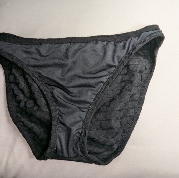 Anne Cole Black Bikini  Textured Panties Size L - Picture 7 of 8